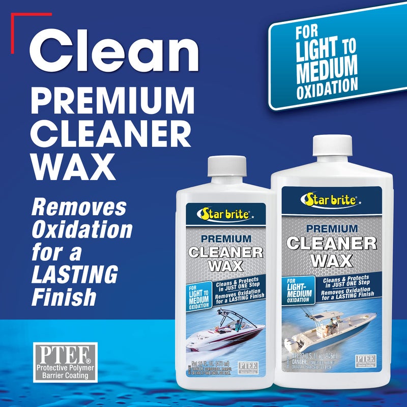 STAR BRITE One-Step Premium Cleaner Wax - Cleans and Protects in One Easy Step - Removes Light to Medium Oxidation for a Long Lasting Finish - 16 OZ (089616P) - Image 1